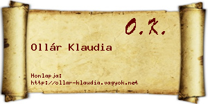 Ollár Klaudia névjegykártya