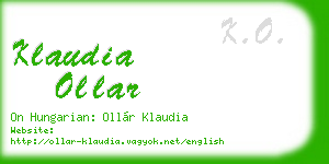klaudia ollar business card