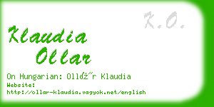 klaudia ollar business card